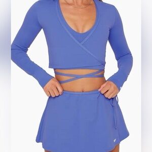 Set Active - Periwinkle Wrap Top